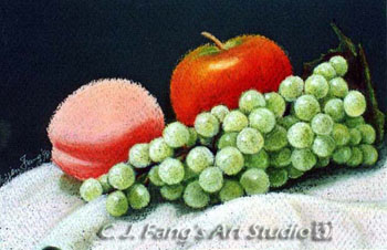 Fruit on white cloth1